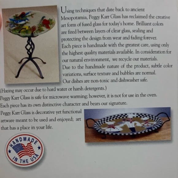 Host Pick (WOW) RARE Vintage Beautiful “Tuscany” Peggy Karr Glass Plate Art - Picture 7 of 10